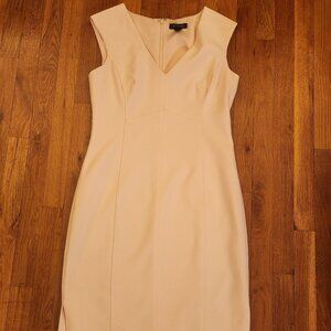 White House Black Market V Neck Sheath Dress Salmon Peach Size 8
